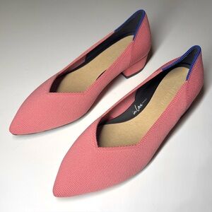 Rothy’s Women’s The High Point Tulip Pink Knit Block Heel Washable Size- 8.5